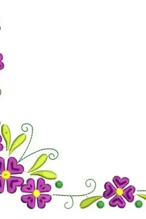 Bulk Order Floral Corner Embroidery Design