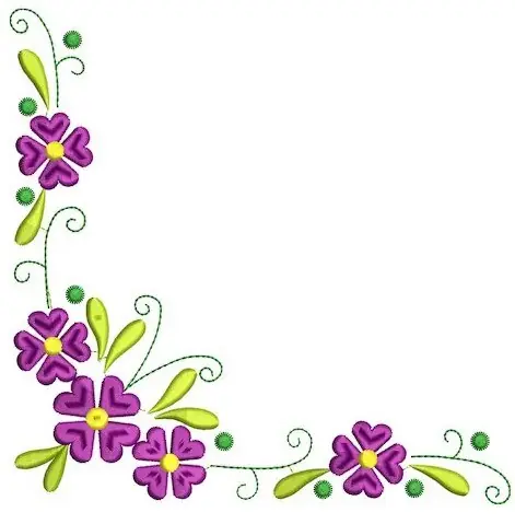 Bulk Order Floral Corner Embroidery Design