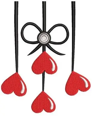 Hanging Hearts Embroidery Design One Day Deal