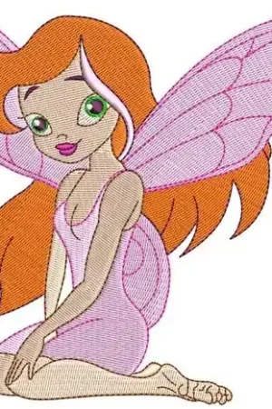 Pink Fairy Embroidery Design Hot Deal