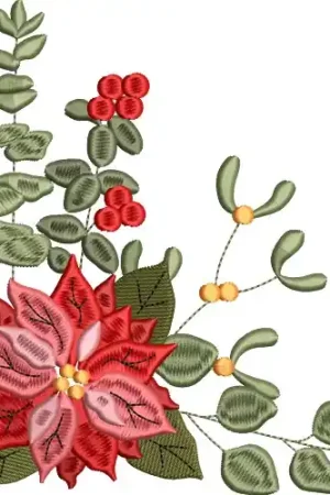 Certified Poinsettia Corner Embroidery Design