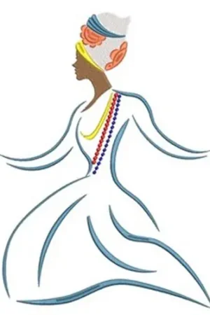 African Lady Embroidery Design Free Returns