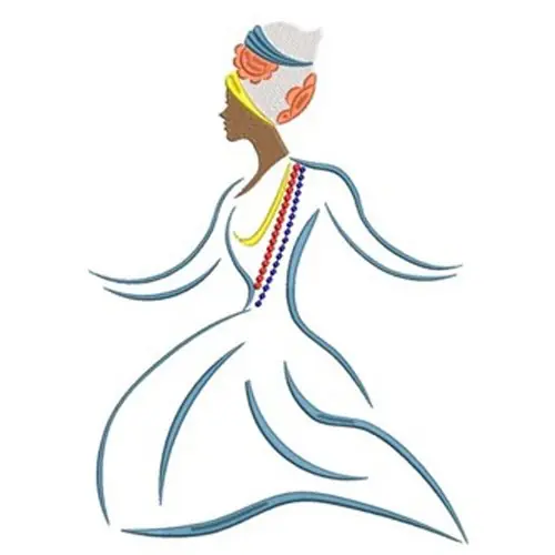 African Lady Embroidery Design Free Returns