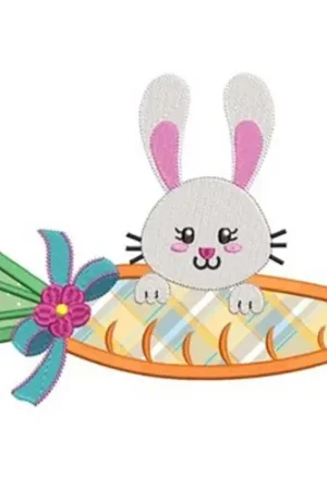 Applique Carrot Bunny Embroidery Design Budget