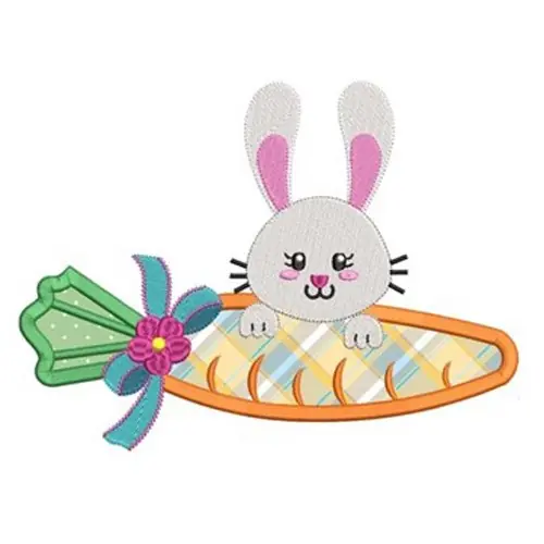 Applique Carrot Bunny Embroidery Design Budget