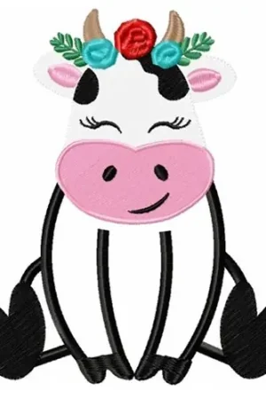 Sale Cute Cow Embroidery Design