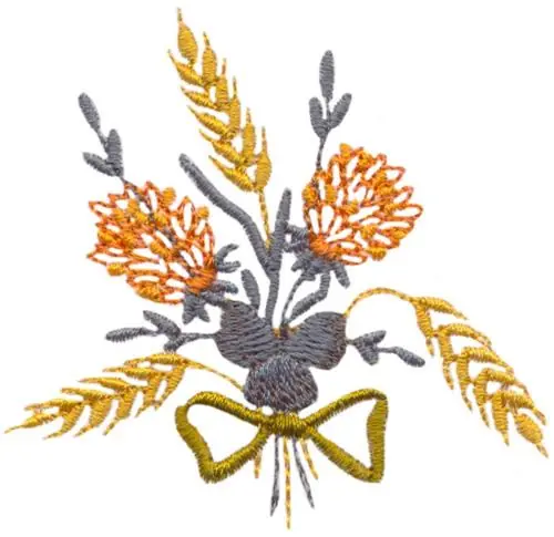 Wheat & Flowers Bouquet Embroidery Design Free Delivery