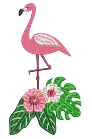 Pink Flamingo Embroidery Design Luxury