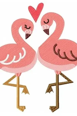 Best Choice Flamingo Love Embroidery Design
