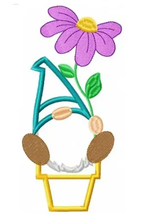 Spring Gnome Embroidery Design Professional Grade