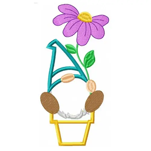 Spring Gnome Embroidery Design Professional Grade