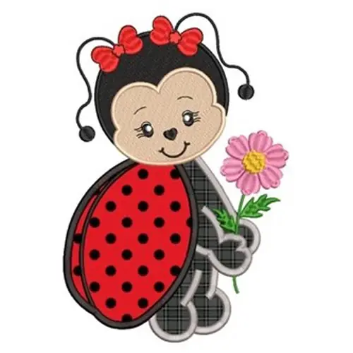 Handmade Ladybug Applique Embroidery Design