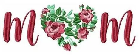 Editor’s Pick Mom Heart Roses Embroidery Design