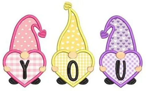 Applique Mothers Day Gnome Embroidery Design Last Chance