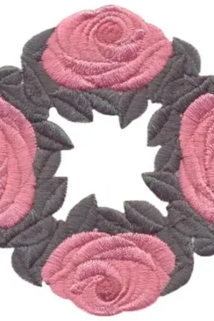 Antique Roses Circle Embroidery Design Affordable