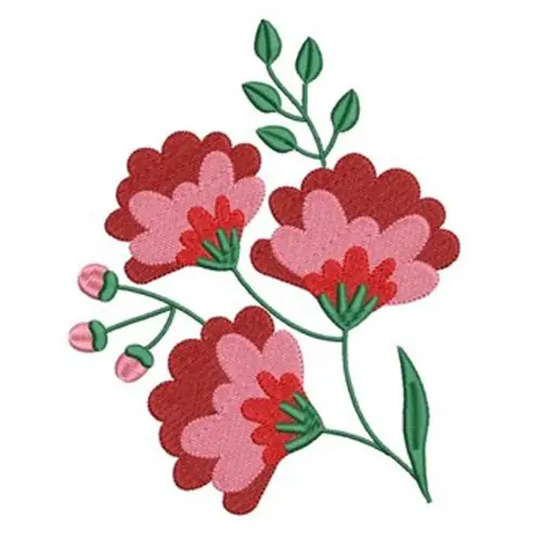 High Quality Trio of Flowers Embroidery Design