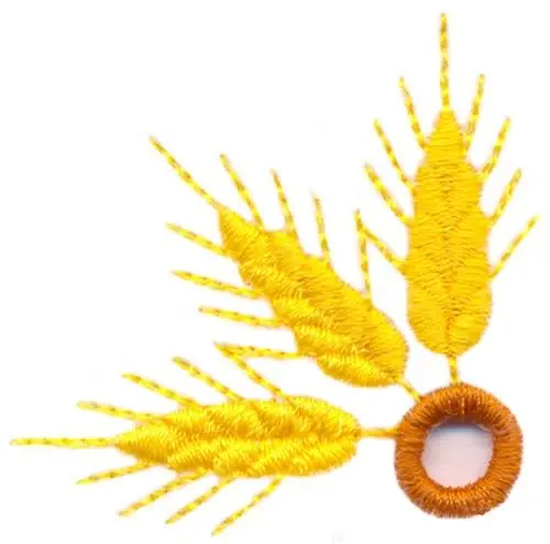Wheat Stalks Corner Embroidery Design Free Shipping