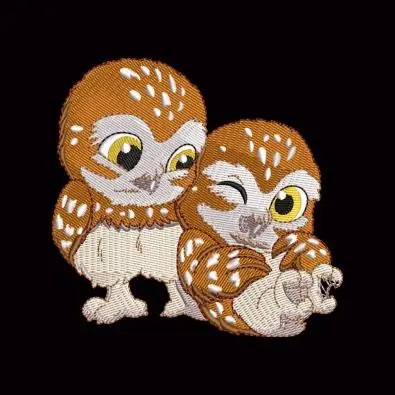 No Minimum Order Owlets Embroidery Design