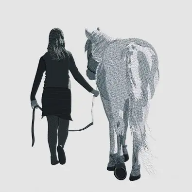 Final Sale Girl With Horse Embroidery Design