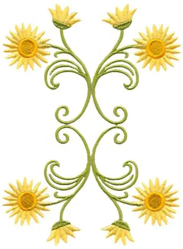 Strawflower Swirls Embroidery Design Instant Buy