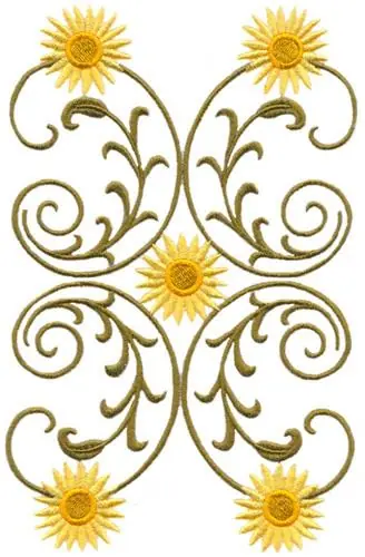 Strawflower Swirls Embroidery Design Next Day Delivery