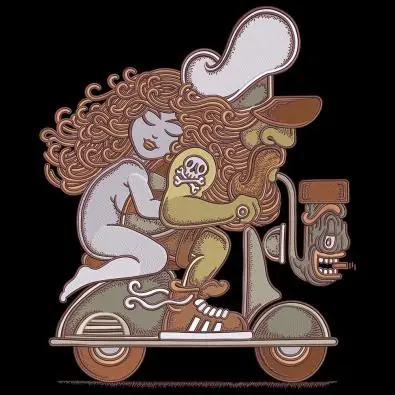 Couple On Scooter Embroidery Design Trusted Brand
