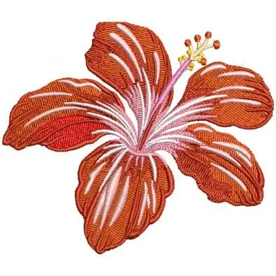 Authentic Hibiscus Flower Embroidery Design