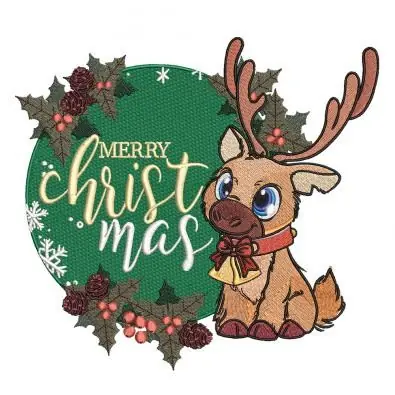 Christmas Reindeer Embroidery Design Free Shipping