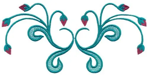 Markdown Wildflower Border Embroidery Design