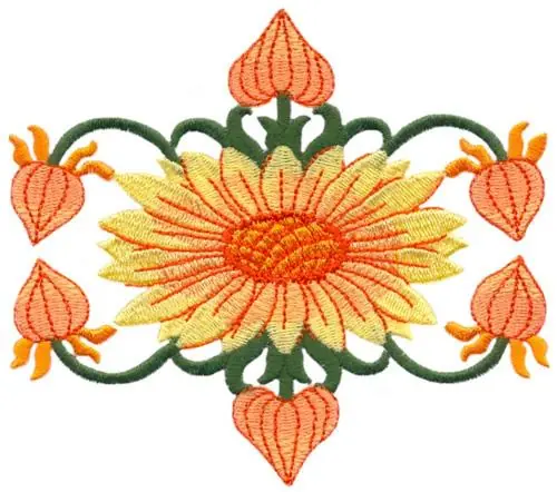 Gaillardia Embroidery Design Sale
