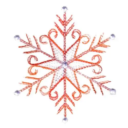 Special Discount Red Ice Snowflake Embroidery Design