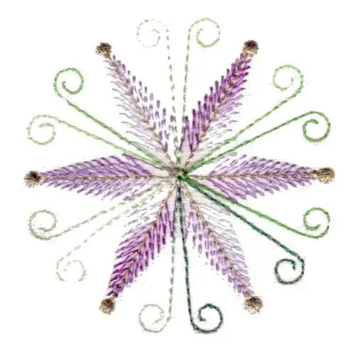 Low Price Purple Swirl Snowflake Embroidery Design