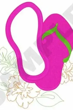 One Day Deal Flip Flops Applique Embroidery Design