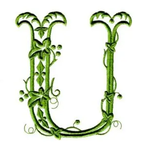 Victorian Vines U Embroidery Design Worldwide Shipping