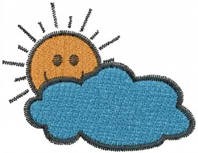 Sun and Clouds Embroidery Design Secure Checkout