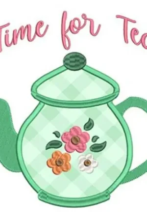 Time For Tea Embroidery Design Mega Sale