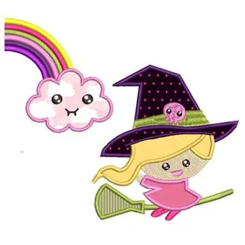Kawaii Witch Embroidery Design Trusted Brand
