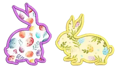 Bunny Silhouette Embroidery Design Last Chance