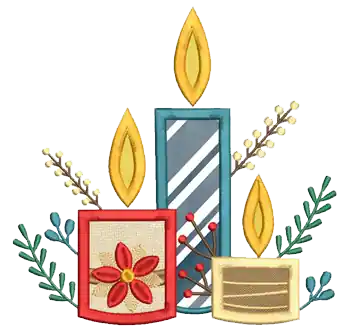 Christmas Candles Embroidery Design Best Choice