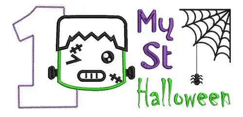 Worldwide Shipping My 1st Halloween Embroidery Design