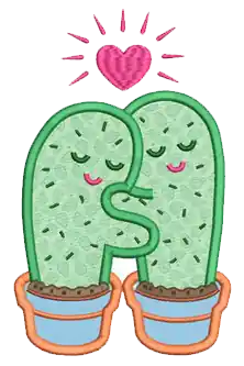 Hot Picks Cactus Love Embroidery Design