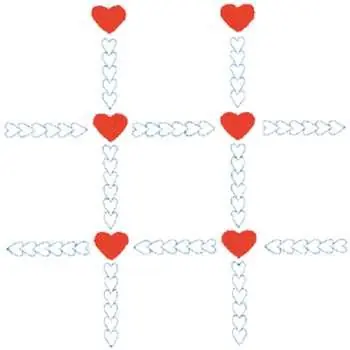 Crafted Heart Tic Tac Toe Embroidery Design