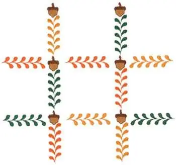 Bargain Acorn Tic Tac Toe Embroidery Design