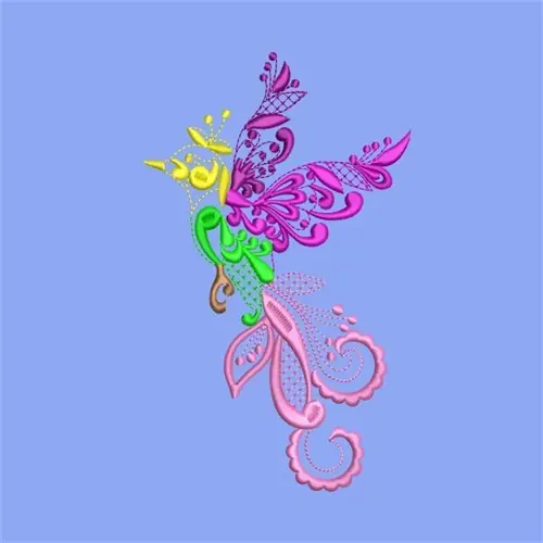 Abstract Hummingbird Embroidery Design Affordable