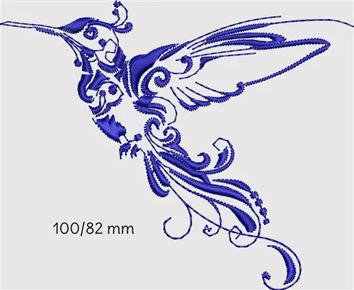 Hummingbird Swirls Embroidery Design High Quality