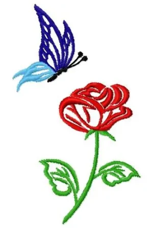 Rose & Butterfly Embroidery Design Exclusive Offer