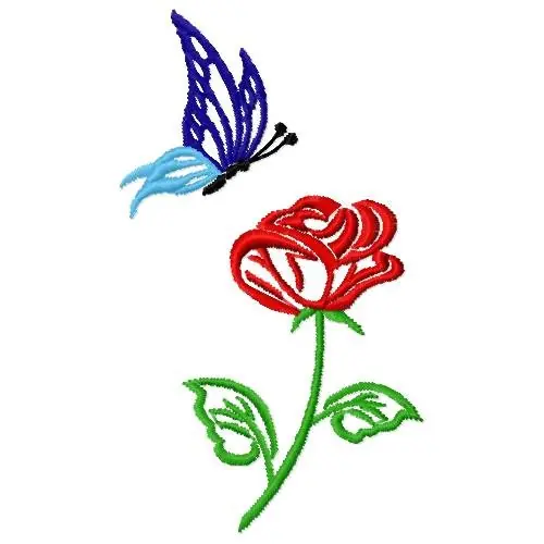 Rose & Butterfly Embroidery Design Exclusive Offer