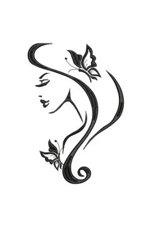 Brand New Butterfly Lady Embroidery Design