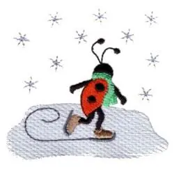 Weekend Sale Skating Ladybug Embroidery Design