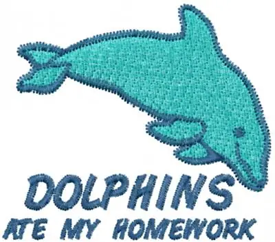 Hot Picks DOLPHINS ATE MY HOMEWORK Embroidery Design